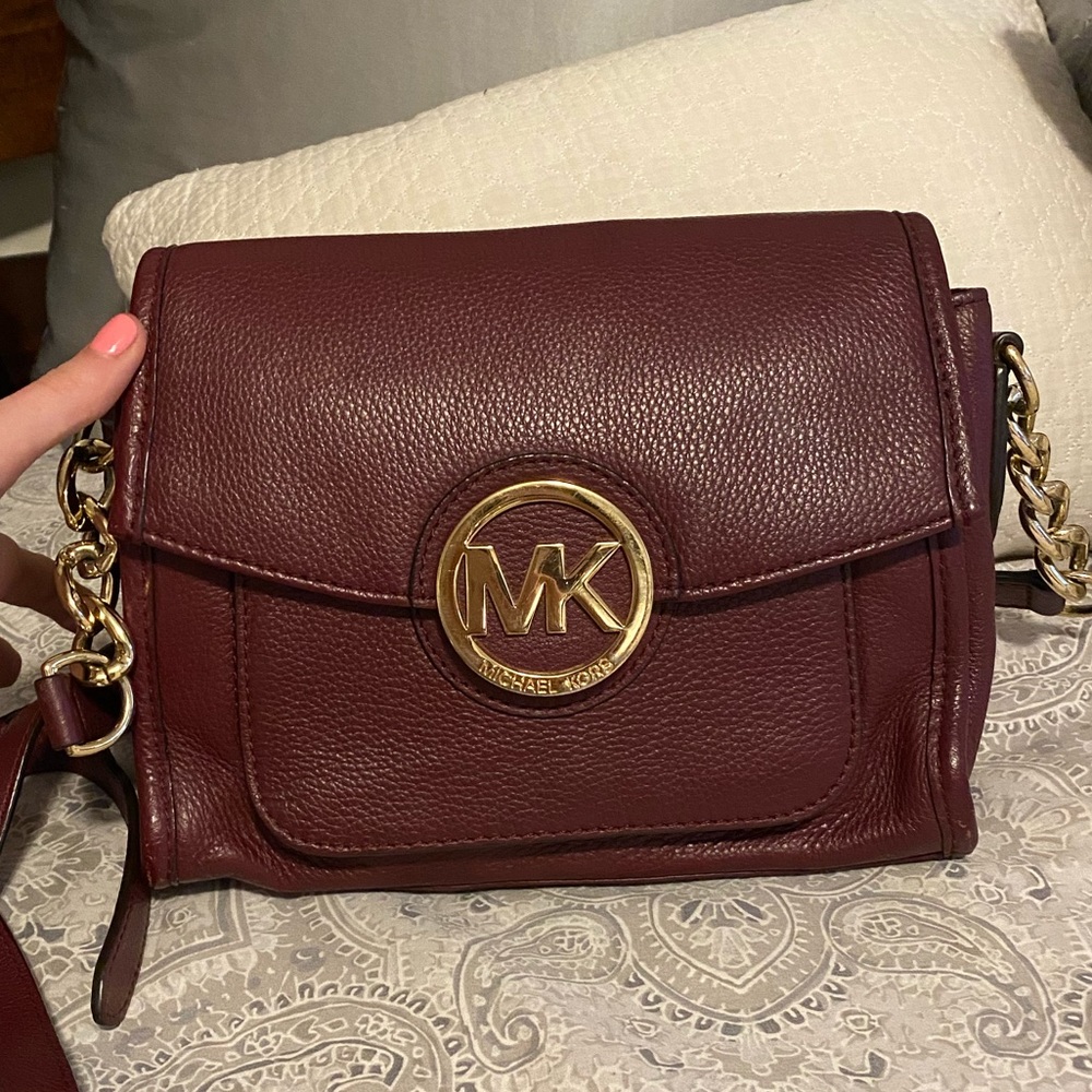 Maroon MK Crossbody